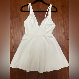 Lulus White Dress Graduation Short Length Size S
